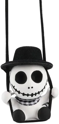 Swingend Auto-Skelett-Ornament für Rückspiegel, schwarz