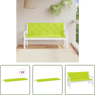 Produktbild von The Living Store Gartenbank-Auflagen 2 Stk. Hellgrün 150x50x7 cm Oxford-Gewebe
