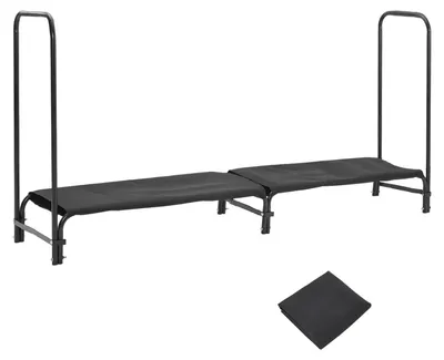 Produktbild von Brennholzregal für außen - Kaminholzständer 2,4 m mit Abdeckung - Metall - Wasserdichte Oxford-Abdeckung mit Reißverschluss - Für Terrasse und Garten