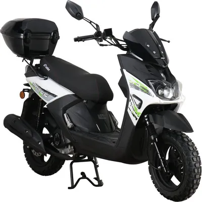 Produktbild von Motorroller Cross 2.0 125ccm 85km/h Euro 5+, weiß-grün mit Top Case GT Union
