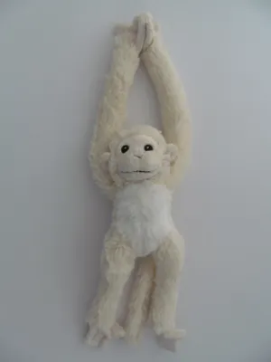 Produktbild von Plüschtier Affe 40 cm, weiß beige,  Hängeaffe Affen Hängeaffen Kuscheltiere Stofftiere Klettband