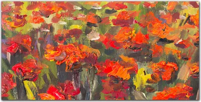 Produktbild von Coloray - Bild aus Glas - 120x60 cm - wanddekoration Küche glasblock mit bild Dekoration wohnzimmer gehärtetes Glas - Mohnblumen Malerei