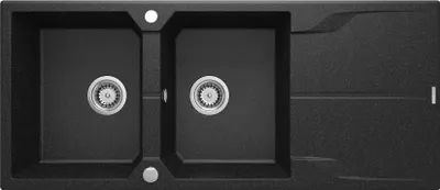 Produktbild von 2-bowl granite sink with drainer