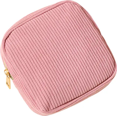 Produktbild von Kosmetiktasche mit Reißverschluss, wasserdicht, tragbar, kompaktes Design, Organizer für Damenbinden, Make-up-Aufbewahrungstasche