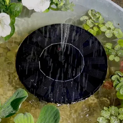 Produktbild von Fountains Lumineo Solar Springbrunnen Outdoor Ø 16 cm x 3,5 cm schwarz - GPC