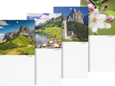 Produktbild von Kalenderrückwand 16,5x26,5 cm Landschaftsmotive sortiert Packung mit 10 Stück