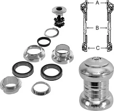 Produktbild von M-WAVE Steuersatz 1 Ahead Alu, silber cartridge Ko=26,4mm