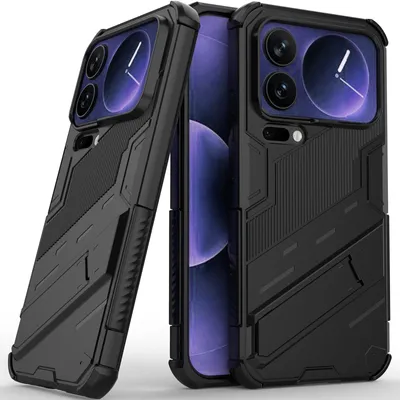 Produktbild von Armor Hülle für Xiaomi 17 Pro Max Hybrid PC TPU Bumper Stoßfestes Schutzhülle mit Standfunktion Schwarz