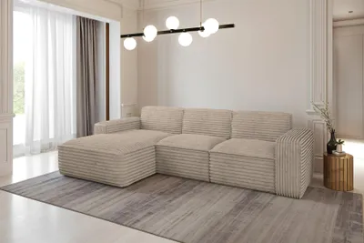 Produktbild von Kaiser Möbel Ecksofa, Sofa L form, Couch L form Siena L stoff Velo Beige Links