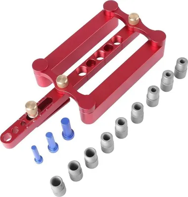 Produktbild von Selbstzentrierende Dübelbohrlehre für metrische Dübel 6/8/10 mm, präzises Bohren, Zubehör für Bohrlehren, Holzbearbeitungswerkzeug