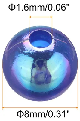 Produktbild von 400 Stš¹ck Perlen zum Auff?deln Rund Acrylperlen AB Farben 8mm Lose Bubble Spacer Bastelperlen mit Loch fš¹r DIY Ohrringe, Armb?nder, Halsketten, Schlš¹sselanh?nger, Dunkelblau AB