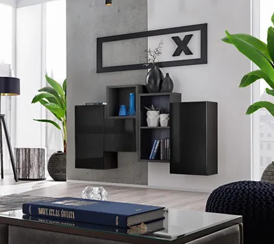 Produktbild von Wohnzimmer rtv Wandschrank Set Einrichtung Regal Design Stil Modern
