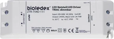 Produktbild von Bioledex 75W 24V DC LED Treiber dimmbar TRIAC für dimmbare 24V LEDs
