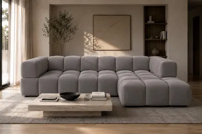 Produktbild von Kaiser Möbel Ecksofa L-Form, Veloursstoff Bluvel, Aschgrau, Rechts, Averro XL