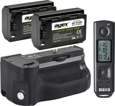 Produktbild von Meike Batteriegriff Set MK-A6600 Pro Batteriegriff und Fernauslöser für Sony A6600 + 2x ayex NP-FZ100 Akku