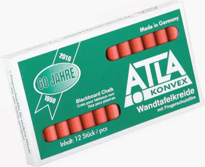 Produktbild von Farbkreide 12er Pack rot im Karton fettfrei, oval, staubarm