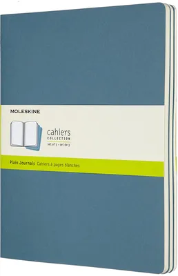 Immagine prodotto di Taccuini Moleskine Cahier bianchi, Xlarge, copertina in cartone, set di 3, blu vivo