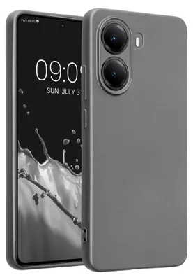 Produktbild von kwmobile Handyhülle kompatibel mit Xiaomi Poco X7 Pro 5G Hülle - weiche Silikon Case metallisch schimmernd in Metallic Grau