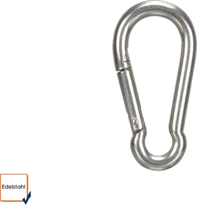 Produktbild von Perel Karabinerhaken, Edelstahl, Durchmesser 8 mm, Höhe 80 mm, Breite 40 mm
