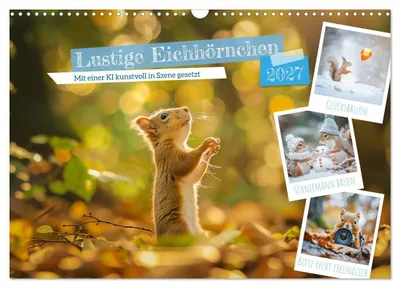 Produktbild von Lustige Eichhörnchen (Wandkalender 2027 DIN A3 quer), CALVENDO Monatskalender