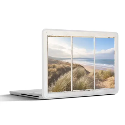 Produktbild von MuchoWow® Laptop Aufkleber Sticker Cover Aussicht - Strand - Meer 36.5x27.5 cm - Laptop-Sticker