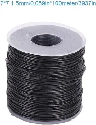 Immagine prodotto di Rotolo di filo d'acciaio rivestito, 1 mm di diametro, 100 metri di lunghezza, con struttura a treccia 7x7