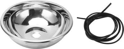 Obrázek produktu pro kulatý barový dřez o průměru 360 mm z nerezové oceli s kartáčovanou povrchovou úpravou RV s protihlukovou podložkou do kuchyně