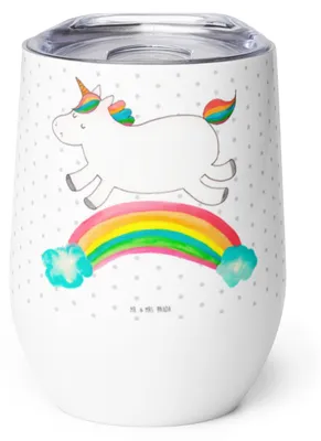 Produktbild von Mr. & Mrs. Panda thermosbecher Einhorn Regenbogen - Weiß - Geschenk, Unicorn, Glitzer, Thermobecher, Einhornpower, kaffee tasse, Thermo Becher, Erwachsenwerden