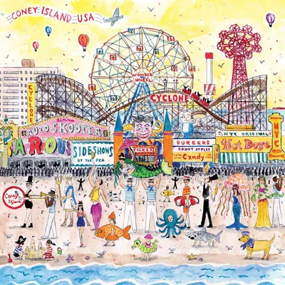 Produktbild von GALISON Quadratisches Puzzle Sommer im Freizeitpark 500 Teile