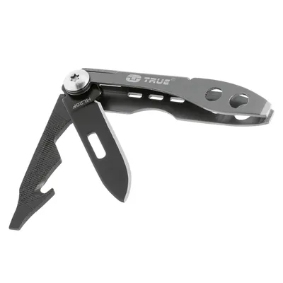 Produktbild von True Utility Edelstahl Multitool mit Karabíner und Schlüsselanhänger 6 Funktionen, schwarz/silber