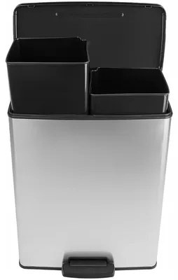 Obrázek produktu pro Curver Koš Na Odpadky S Páčkou 26 L + 26 L, Metalizovaný