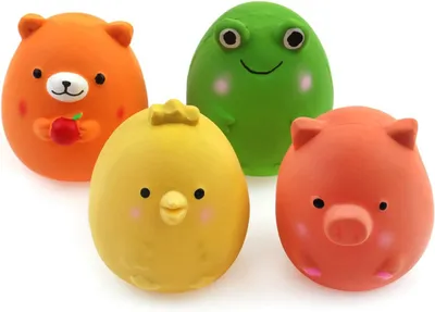 Zdjęcie produktu dla Zabawki dla psów 4 sztuki, 6 cm, Zestaw zwierząt z lateksu, Interaktywne zabawki, Bezpieczne i nietoksyczne