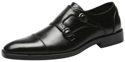 Image de Chaussures monk formelles pour hommes, en similicuir, avec double boucle