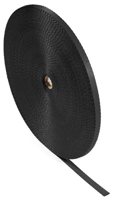 Produktbild von Bagum Polypropylen Gurtband Schwarz 10 mm × 50 m, Tragband Rolle aus 100% PP, Gurt UV Beständig und Wasserresistent, Hergestellt in der EU