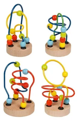 Produktbild von goki 59994 Motorik-Schleifen, H= 7-9 cm, Holz, Metall, natur (Modell zufällig, 1 Stück)