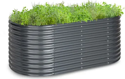 Image de Jardinière surélevée High Grow 200 x 80 x 100 cm tôle d'acier ondulée montage facile