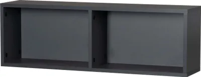 Produktbild von roba Universal Wandregal, 2 Fächer, anthrazit, für den Platz über der Kommode oder als Bücherregal, Maße: H 29 x B 90 x T 20cm