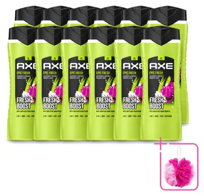 Zdjęcie produktu dla 12 sztuk żelu pod prysznic 3 w 1 AXE Epic Fresh, pojemność 400 ml, zestaw ekonomiczny