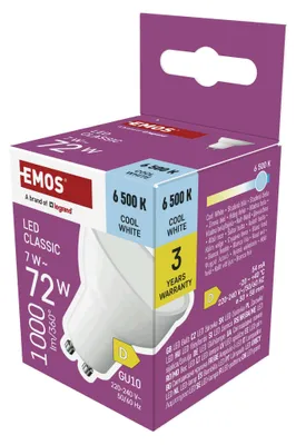 LED žárovka Classic MR16 bílá / GU10 / 7 W (72 W) / 1000 lm / Studená bílá