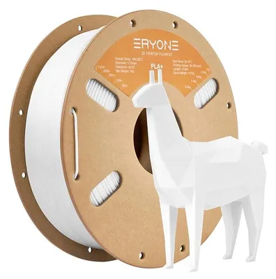Obrázok produktu pre Filament PLA+ 1,75 mm – filament PLA Plus pre 3D tlačiarne – vysoká rozmerová presnosť ±0,03 mm – nízka zmršťovateľnosť – cievka 1 kg – biela