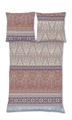 Produktbild von Fleuresse Mako-Satin Bettwäsche 155x220 Ornamente Paisley mystic rot 114128-14