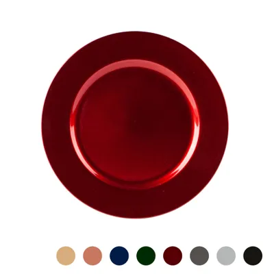 Produktbild von Argon Ta Einzelladegerät Platte - Dekorative Unter-Platte - Metallisch Finish - 33cm - Rot