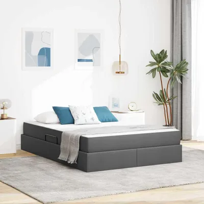 Image de Maison Exclusive - Lit coffre avec matelas gris foncé 140 x 200 cm