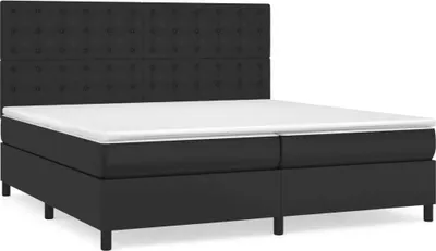 Produktbild von vidaXL Boxspringbett mit Matratze Schwarz 200x200 cm Kunstleder