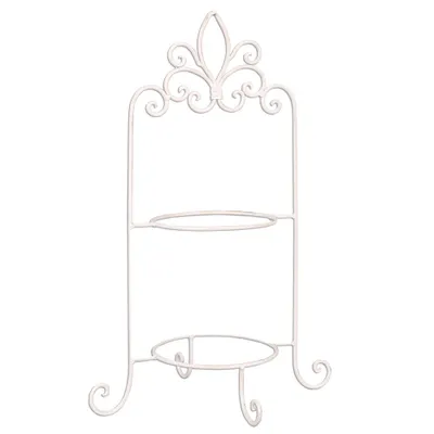 Produktbild von Clayre & Eef Etagere für 2 Teller W4Y0226W 38*30*57 cm - Weiß Eisen Tortenplatte Kuchenplatte Iron