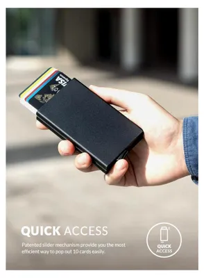 Produktbild von Metall Kartenetui mit RFID NFC Schutz für Herren, Geldbörse für 10 Karten