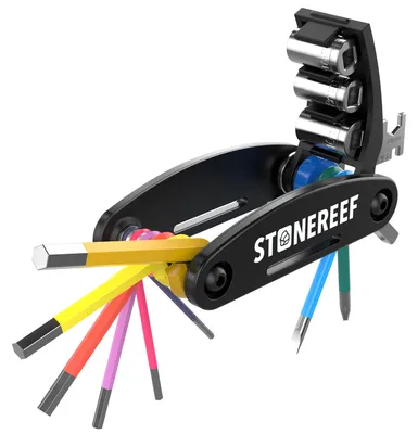 Produktbild von Fahrrad Multitool 16 in 1 Fahrradwerkzeug Set Innensechskant unterwegs 16 Funktionen in einem klappbaren Tool - passt in jede Satteltasche