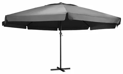 Produktbild von Sonnenschirm 6m Anthrazit mit Aluminium-Mast und Kreuzstandfuß