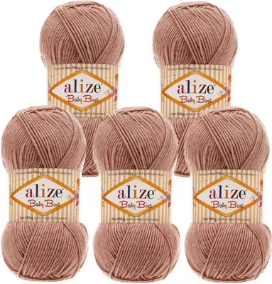 Produktbild von 5 x 100g Strickgarn ALIZE Baby Best uni Babywolle Wolle Antipilling 44 Farben