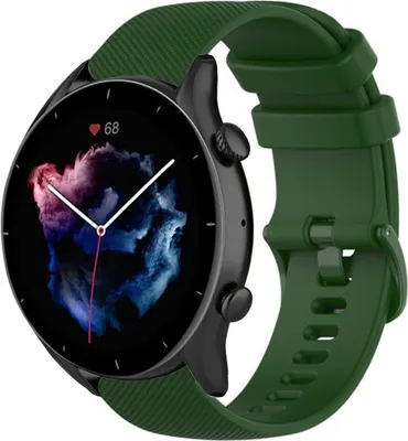 Produktbild von Strap-it Amazfit GTR 3 Luxus-Silikonarmband (Armeegrün)